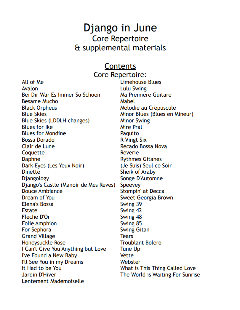 Django Reinhardt Ebook - Core Repertoire