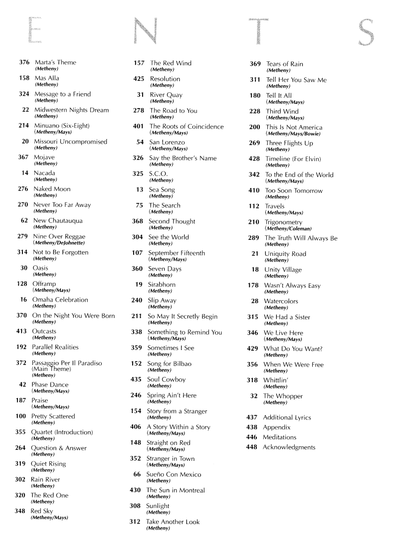 Pat Metheny Ebook - Songbook 167 Compositions